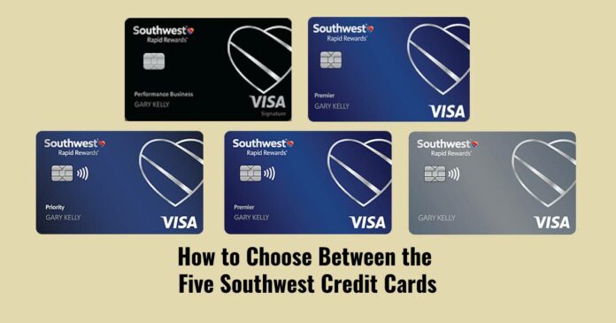 Southwest currently offers five co-branded credit cards.